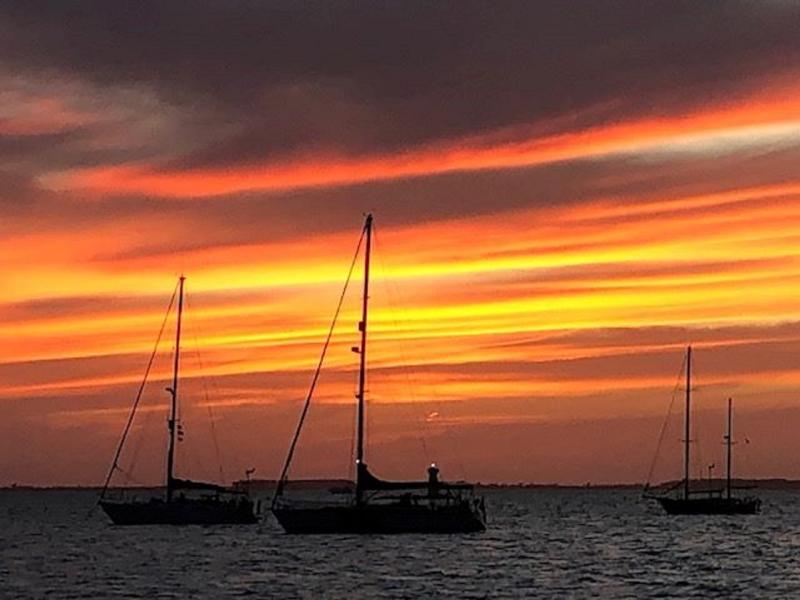 Sunset with masts