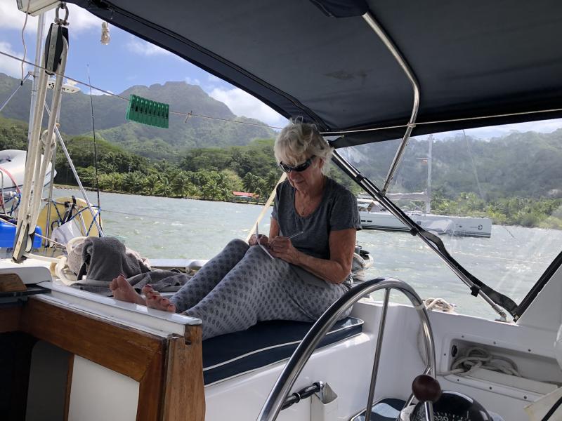 Kryss At Anchor in Huahine